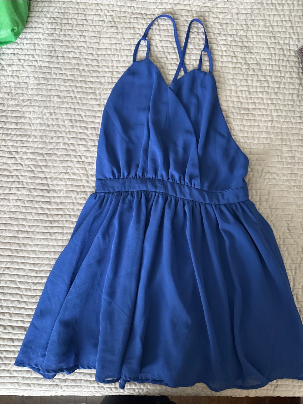 L'ATISTE Royal Blue Backless Spaghetti Strap Dress